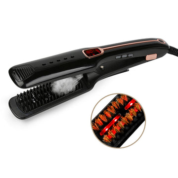 Multifunctional Steam Hair Straightener Comb – Tourmaline Ceramic Flat Iron with Infrared & Ionic Care
