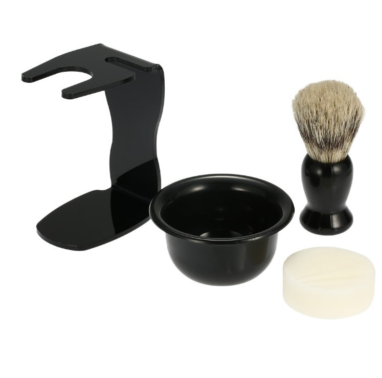 Shaving Brush, Metal Bowl, and Stand