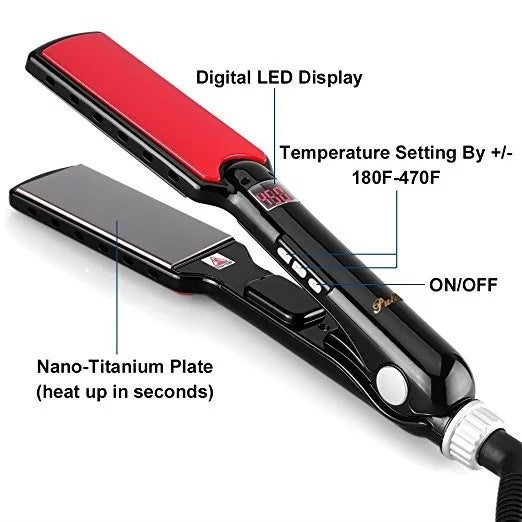 Professional Hair Straightener – Tourmaline Ceramic Flat Iron for Smooth & Shiny Styling